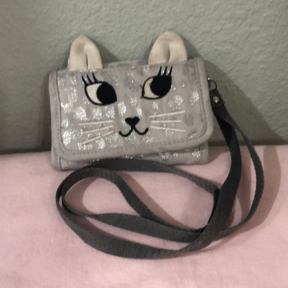Gap kids Velcro closure kitten wallet